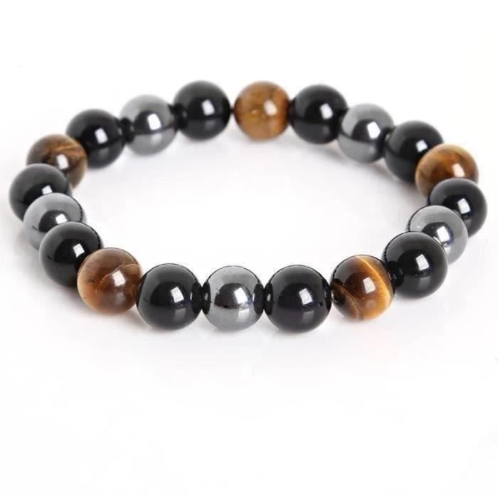 Bracelet - MARQUEUNE - Tiger's Eye - Hematite - Black Obsidian - Unisex
