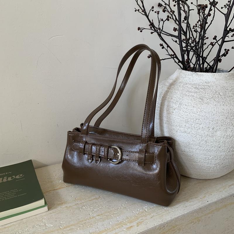 Сумка большой вместимости женская осенне-зимняя универсальная 2025 новая простая корейская версия нишевый дизайн одно плечо сумка-подмышка метод палка сумка