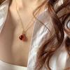 Birthstone Pendant Necklace Replaceable Zircon Neckchain for Women Girls Vintage Collarbone Chain Stylish Accessories