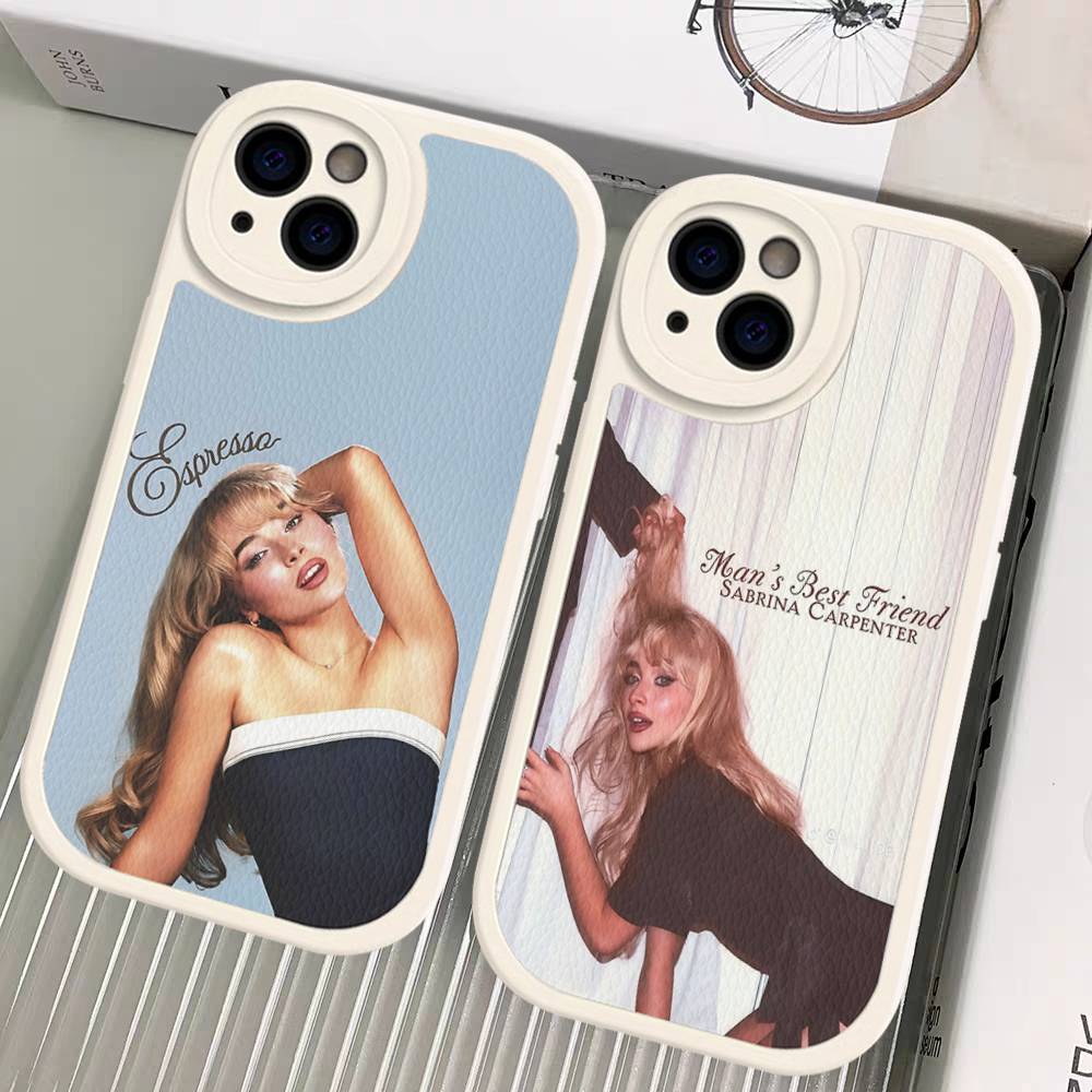 Singer S-Sabrina C-Carpenter Silicone Phone Case For iPhone 16 15 14 13 12 11 Pro Max Mini Leather Soft Cover