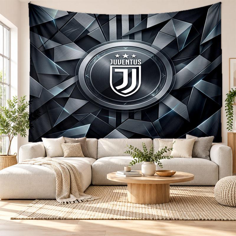 Juventus FC Wall Tapestry, Soft Fabric Wall Hanging, Decorative Backdrop For Bedroom Home Wall Art