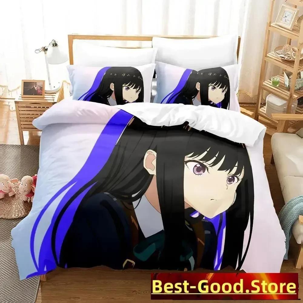 Lycoris Recoil Постельное белье Комплект односпальных и односпальных кроватей размера «queen-size» Комплект постельного белья для взрослых и детей, комплект простыней с 3D-аниме