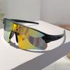 Semi Rimless Sports Goggle Men Oversized Mirror Professional Cycling Sunglasses Wrapped Round Anti-UV Protective Shades