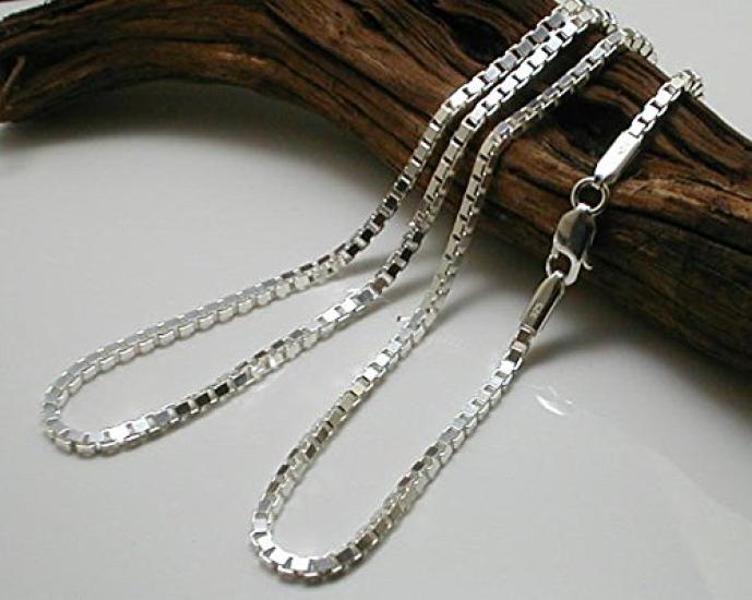 items Necklace Silver 925 Chain Venetian Chain Silver Necklace Chain Only Thick 50cm Silver Necklace Chain Thick Box Necklace [100 market] Men's Men's