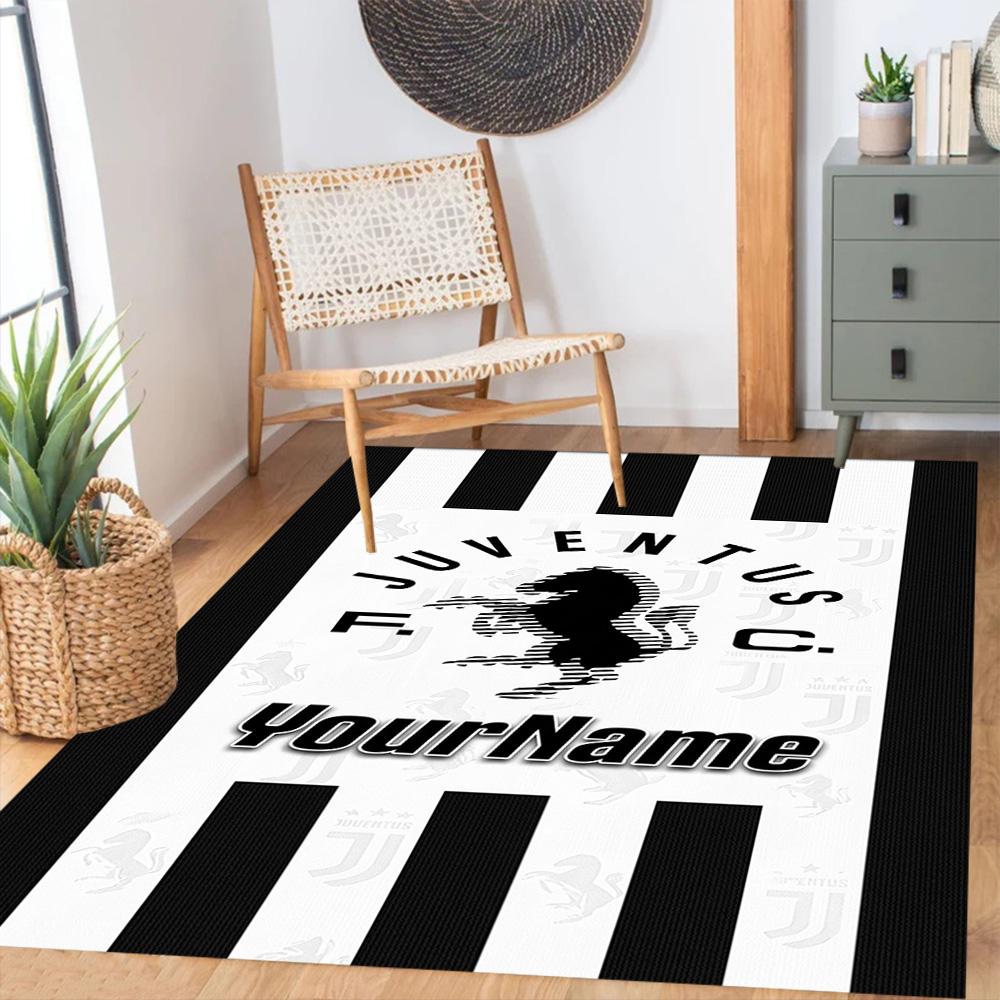 Juventus Customize Your Name Floor Rug Office Rug Suitable for Hallway Dining Room Foyer Entryway Anti-slip Rug Office home decor