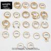 Gold/Silver Wave Joint Rings Set Alloy Love Chain Joint Ring New Multi Style Ring Set  Woman