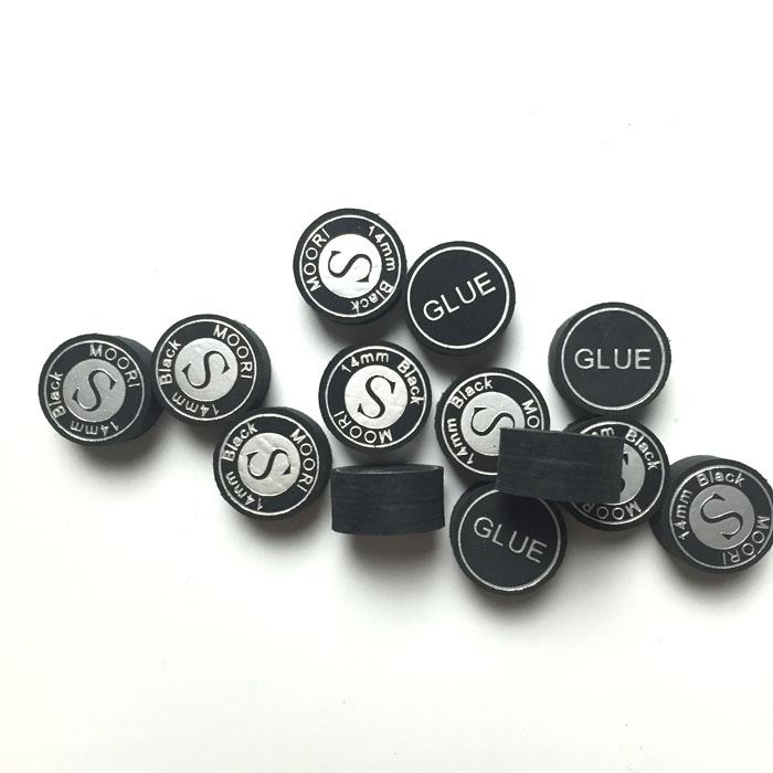 10pcs MOORI 14MM Black Professional Billiard Leather Cue Tips Set S/M/Q 8-Layer Pigskin for Pool Table Supplies