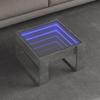 VidaXL Coffee Table with Infinity LED Concrete Grey 50x53x30 Cm, Side Table, Living Room Table, End Table, Sofa Side Table, 847626