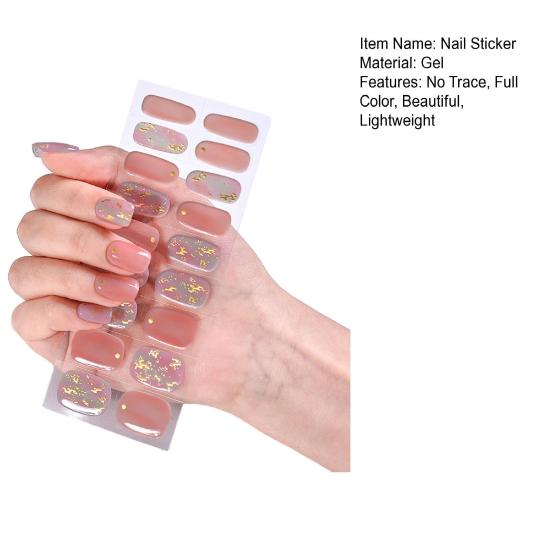 УФ 3D наклейка для ногтей, полноцветный гель без следов, красивый легкий патч для ногтей для комфорта в течение всего дня