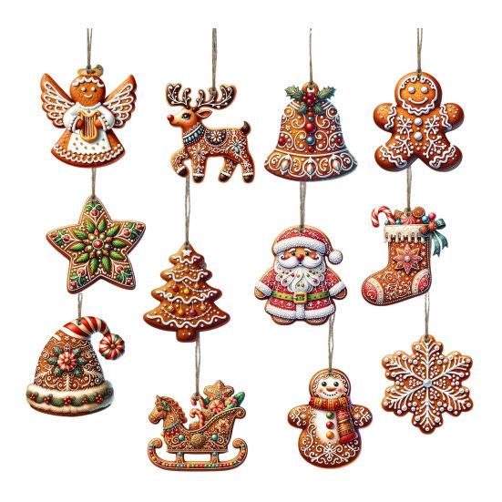 Пряничный кулон, деревянное рождественское украшение, Санта-Клаус, пряничные человечки, подвесной декор для каминной полки рождественской елки
