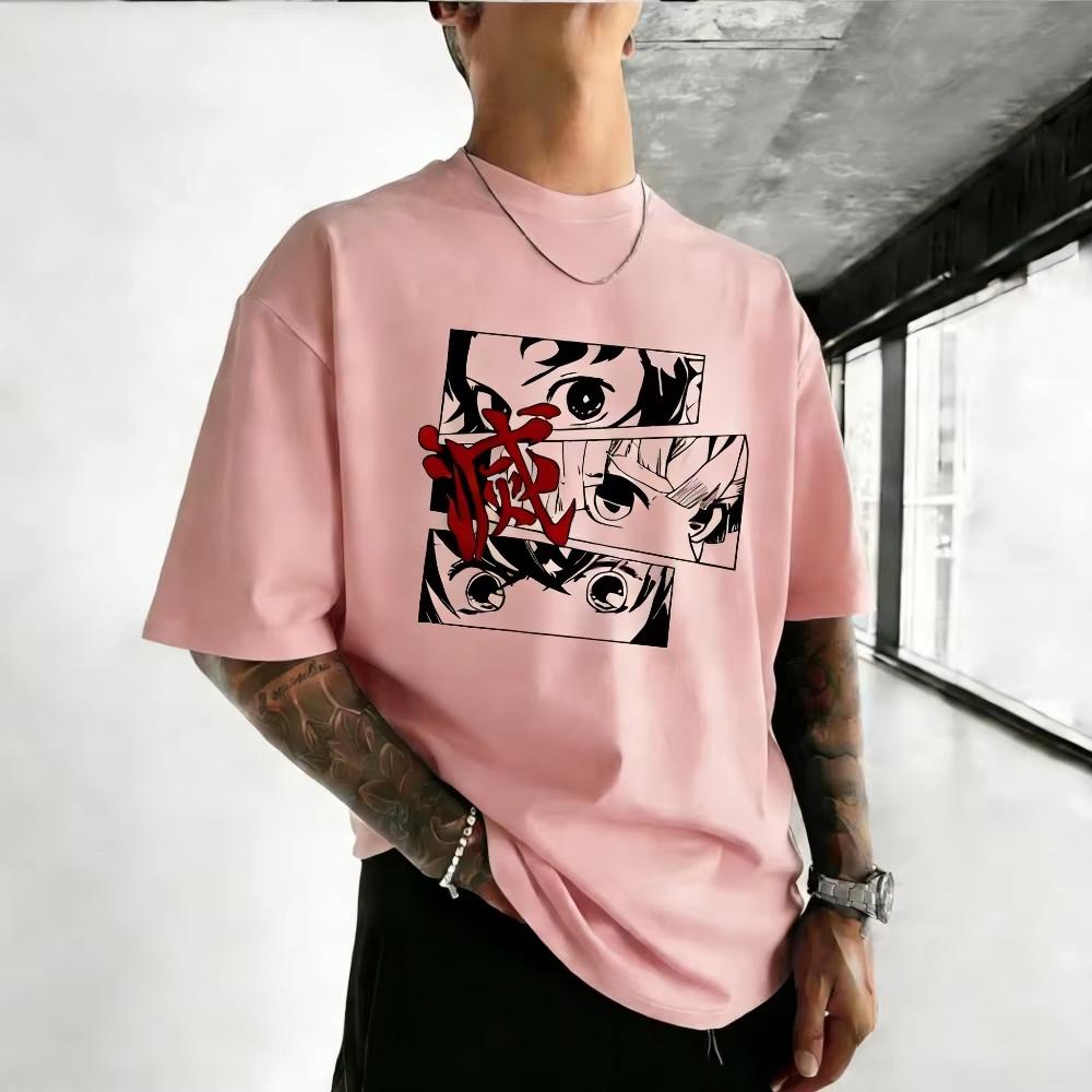 Unisex pure cotton Tshirt Demon Slayer Jirosuke Kamitani Summer 2026 anime print Large size loose shortsleeved top
