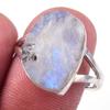 Кольцо из стерлингового серебра 925 пробы с натуральным радужным лунным камнем ручной работы S.9 G4G04