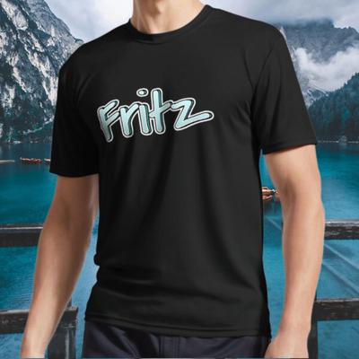 Новая Футболка Синяя надпись Fritz в стиле граффити Логотип Active Футболка Смешная Размеры от S до 5XL
