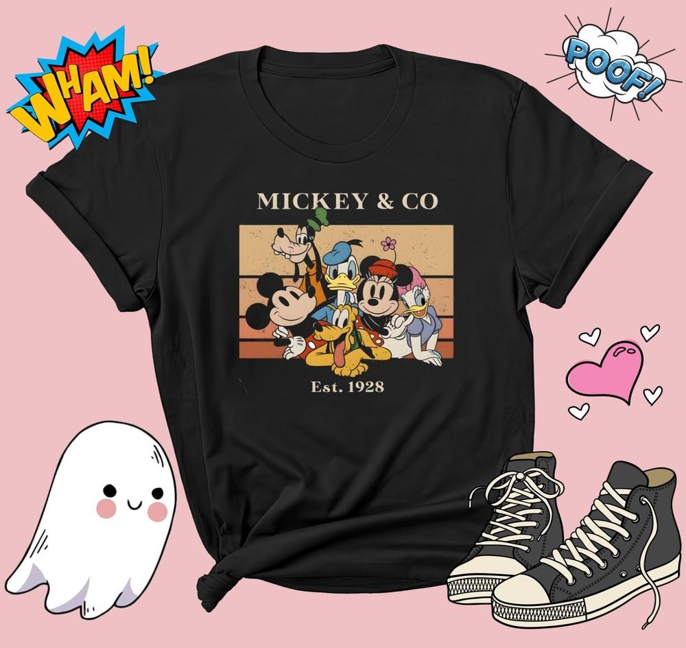 Винтажная футболка Mickey Co 1928 Футболка Мужская Женская Унисекс Футболка G790