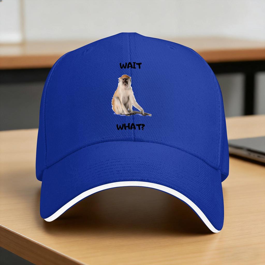 Baseball Cap Wait Im Goated Funny Thinking Monkey Running Hippie Trucker Hat For Couple Women Trendy Baseball Caps