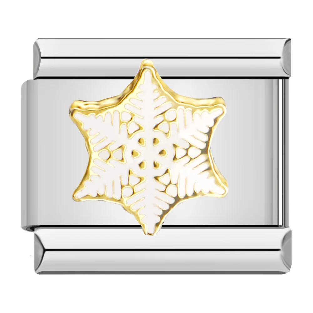 New 9mm Width Daisy Flower Star Snowflake Cherry DIY Italian Charm Bracelet Stainless Steel Jewelry Making DJ097