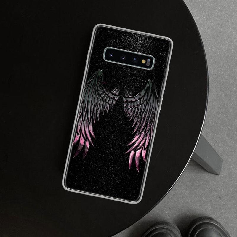 Чехол для телефона Ангельские Крылья Демонические Крылья для Samsung Galaxy S26 S25 Edge S24 S23 Ultra S22 Plus S21 FE S20 + Художественный Индивидуальный Funda