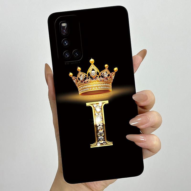Для Vivo V19 1933 Чехол Роскошная Корона Буквы Пара Жидкий Силикон Мягкие Чехлы для Телефона Для Vivo V 19 Защита Камеры Задняя Крышка