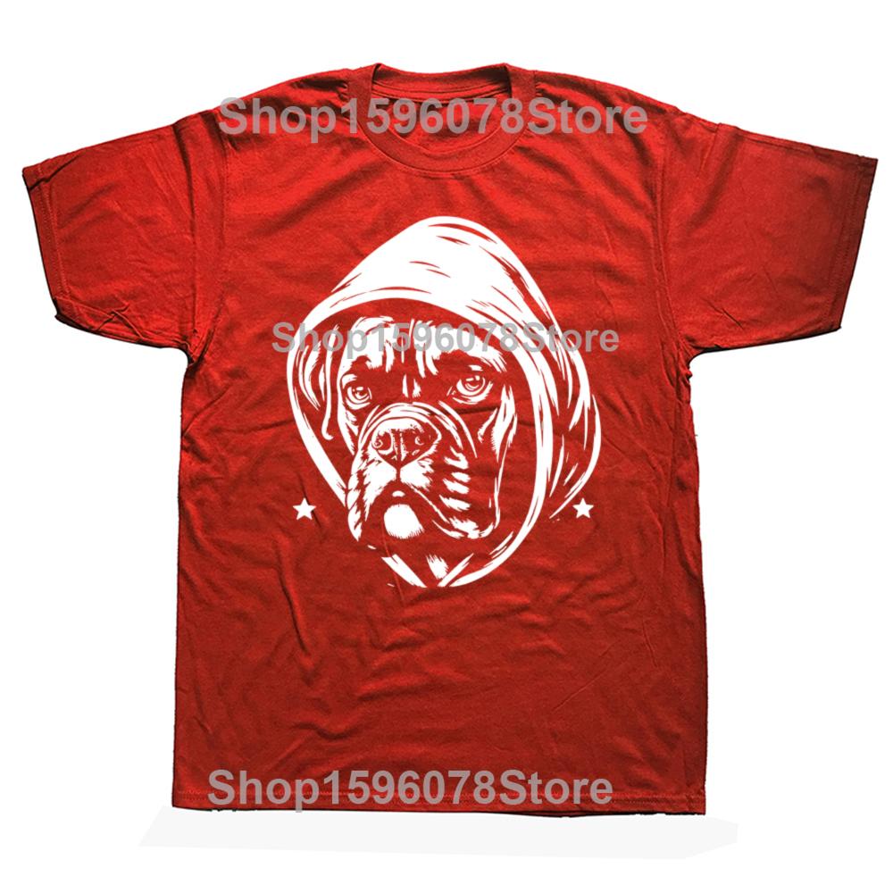 Funny Cool Boxer Dog Graphic T-shirts Men Women's Fashion Casual Tshirt 100% Cotton Loose Oversized T Shirt