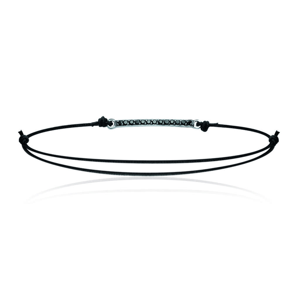 Les Trésors De Lily [K3417] - Black 'Goddess' Silver Bracelet (rhodium-plated) - 20x2 Mm