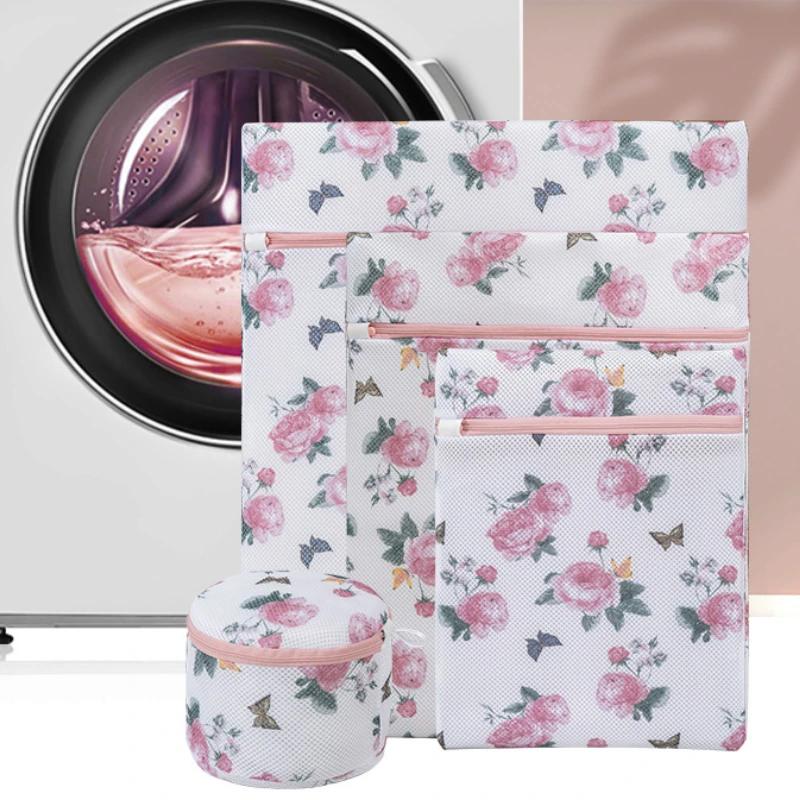 Новейший мешок для белья с принтом роз, мешки для стирки нижнего белья, сумки для защиты нижнего белья, сумка для стирки, дорожный портативный органайзер для белья