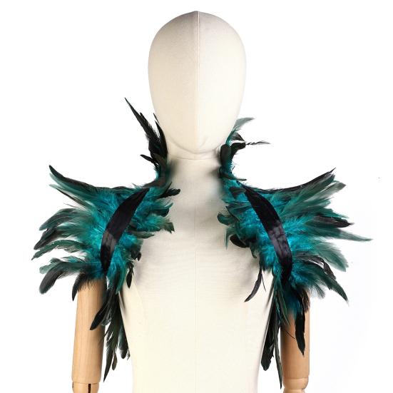 Faux Feather Shawl Shoulder Wrap Cape Soft Adjustable Retro Gothic Collar Cosplay Party Stage Performance Faux Feather Scarf Dancer Costume