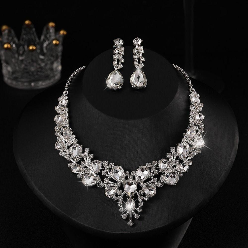 Jewelry Accessories Wedding Jewelry Set Women Necklace Necklace Ear Studs Set Korean Style Earrings