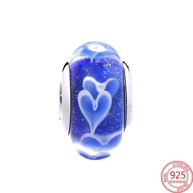 925 Sterling Silver Glass Beads Charms for Jewelry DIY Making Fit Original Bracelets Bangles for Women Gift