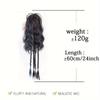 LISI HAIR Synthetic Long Hair Braid Ponytail Curly Hair Buns Braid Wig Claw Clip Ponytail Extension Buns Ponytail For Daily Use Hair