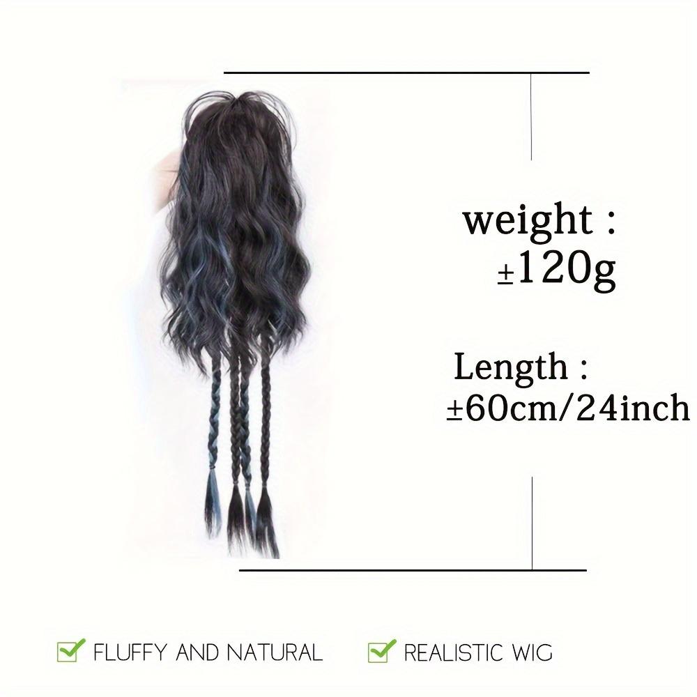 LISI HAIR Synthetic Long Hair Braid Ponytail Curly Hair Buns Braid Wig Claw Clip Ponytail Extension Buns Ponytail For Daily Use Hair