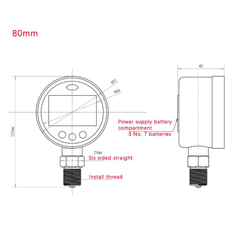 High Precision Digital Pressure Gauge Digital Electronic Hydraulic Shock Resistant Vacuum Negative Pressure Gauge