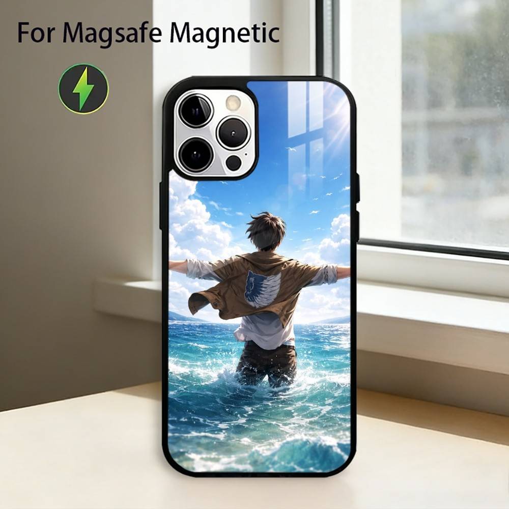 Чехол для телефона Атака Титанов Для iPhone 17, 16, 15, 14, 13, 12, 11 Plus, Pro Магнитный с Magsafe Беспроводная Зарядка