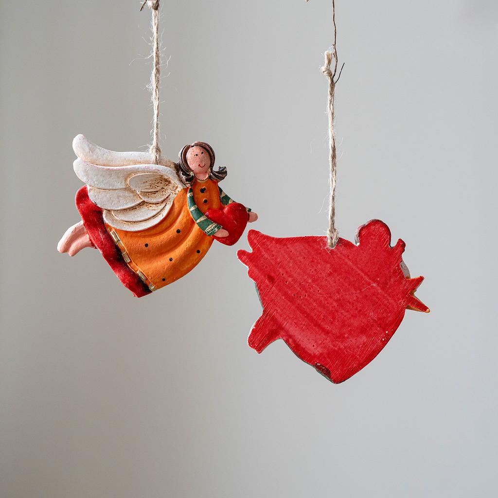 1PC Retro European Style Old Christmas Resin Angel Decoration Pendant Christmas Tree Decoration Pendant Christmas Tree Embellishment