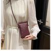 Fashionable Retro Phone Bag Woven Texture Mini Shoulder Crossbody Bag Casual Solid Color Change Storage Bag for Women