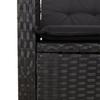 3 Piece Outdoor Dining Set with Cushions Black Poly Rattan