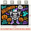Party Backdrop Halloween Flat Spooky Skeleton Spanish Text Weddings Showers Birthdays Photo Background Decor Front Door Decor
