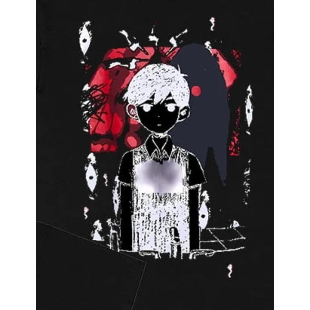 Футболка Omori Red Space с принтом в виде поп-графики унисекс, повседневная, с коротким рукавом, женская одежда, мода, топ 2000 года, графические футболки