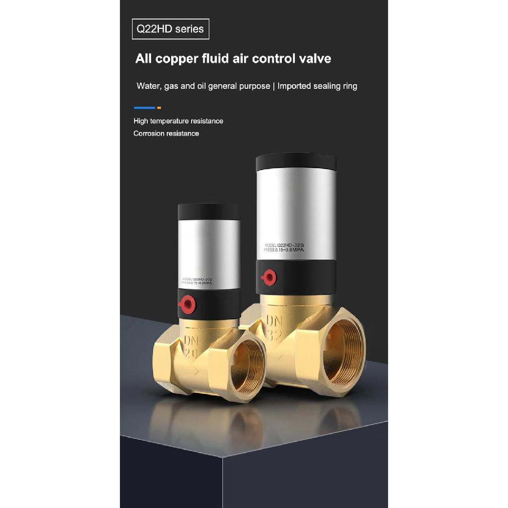 Fluid Air Control Valve Q22HD DN15/20/25/32/40/50 Brass Valve Body Air Control Valve Pneumatic Control Valve