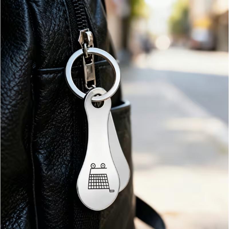 6-piece stainless steel shopping cart keychain, featuring the shopping cart logo design, suitable for daily wear