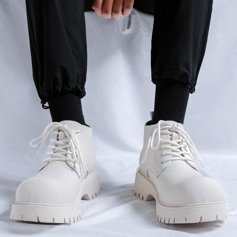 Туфли Дерби с большой головкой, мужские, на платформе, повседневные, для поездок на работу, с круглой головкой, 2024, новые, для пар, с увеличенной платформой, 18922-R