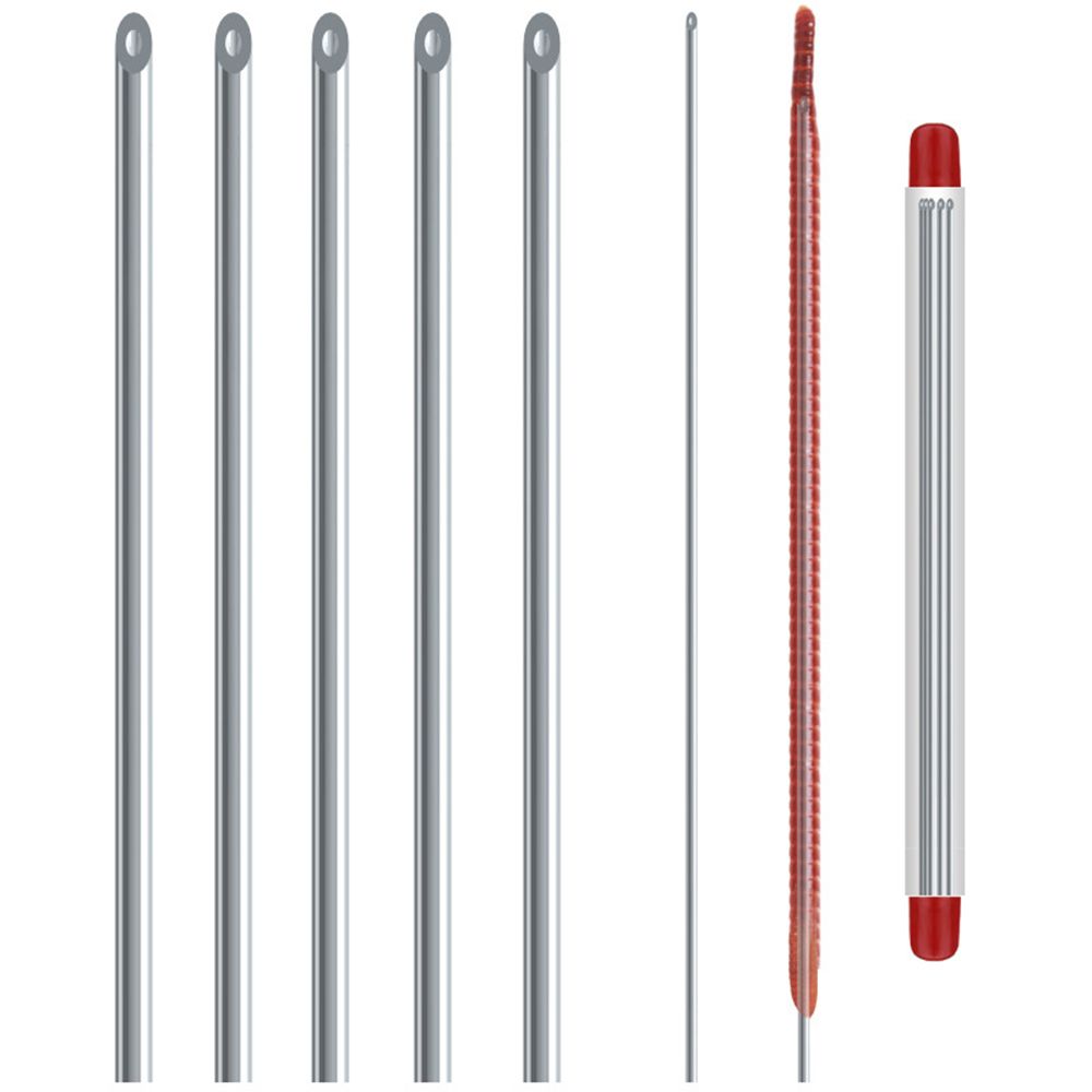 5Pcs Quick Worm Baiting Needle Driller Fishing Tools Pins Hollow Gas Needle Earthworm Hooking