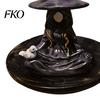 Wide Rim Bird Feeder Meditating Witch Feeder, Outdoor Hanging Deep Food Tray Waterproof Resin for Garden Decoration Spill-proof