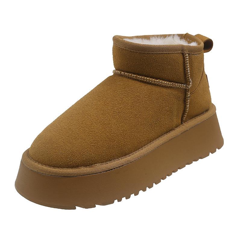 Winter New Thick-soled Suede Velvet Thermal Short Snow Boots Female Internet Celebrity Fashion Casual Student Female Cotton Boots Tide