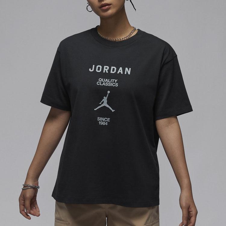 Jordan Футболка с надписью Girlfriend Letter Print, логотипом бренда, удобная, с круглым вырезом, повседневная, спортивная, с коротким рукавом, женская футболка FZ0618045