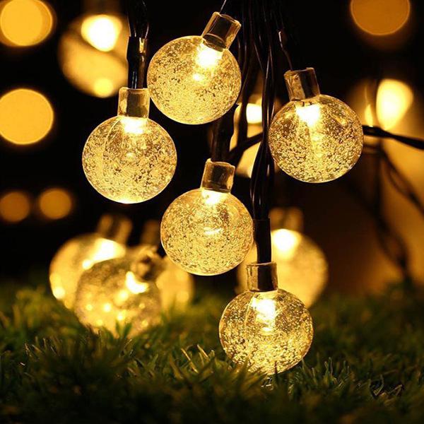 Солнечные светодиодные гирлянды-шарики для кемпинга и создания атмосферы на открытом воздухе