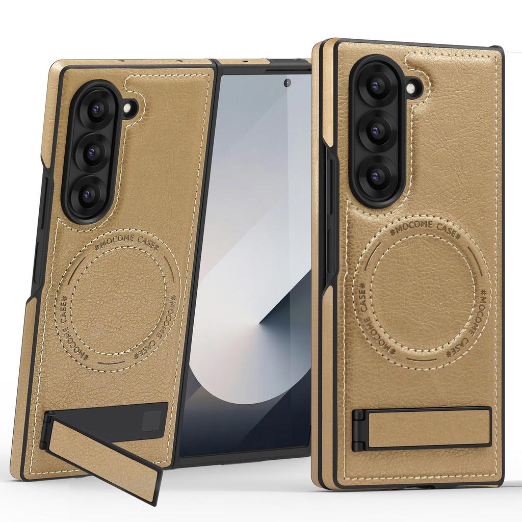 Кожаный чехол-подставка с магнитом Crystal Shield для Samsung Z Fold7 - Полное покрытие, Защита от падений