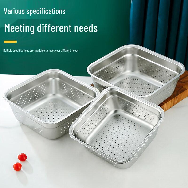 Stainless Steel Square Colander & Mixing Bowl