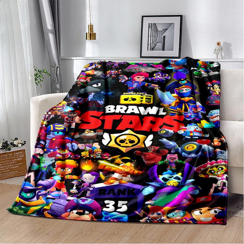 2025 Новый стиль Brawlls мультфильм игра одеяло, мягкий плед одеяло для дома спальни кровати дивана путешествия пикник чехол детский подарок