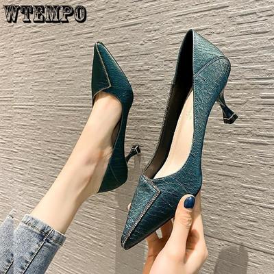 Женские изящные туфли на высоком каблуке с пикантными весенне-осенними темпераментными модными универсальными одинарными туфлями со стразами