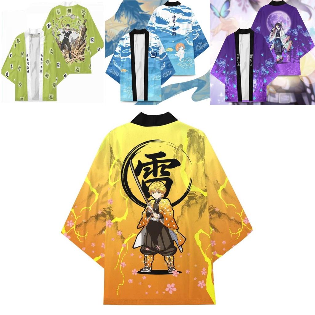 Demon Slayer Short Sleeve Cartoon Printed Top Cosplay Costume Xs-3xl